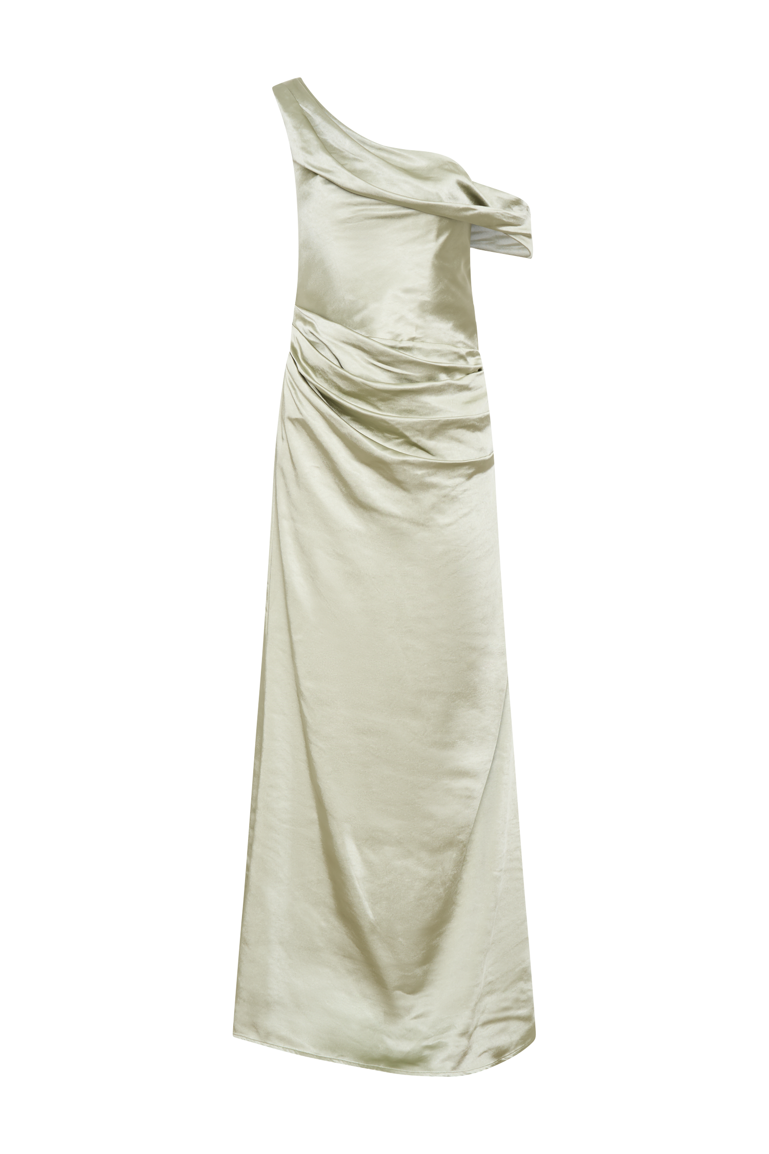Sage Dalia Satin Off-Shoulder Maxi Dress