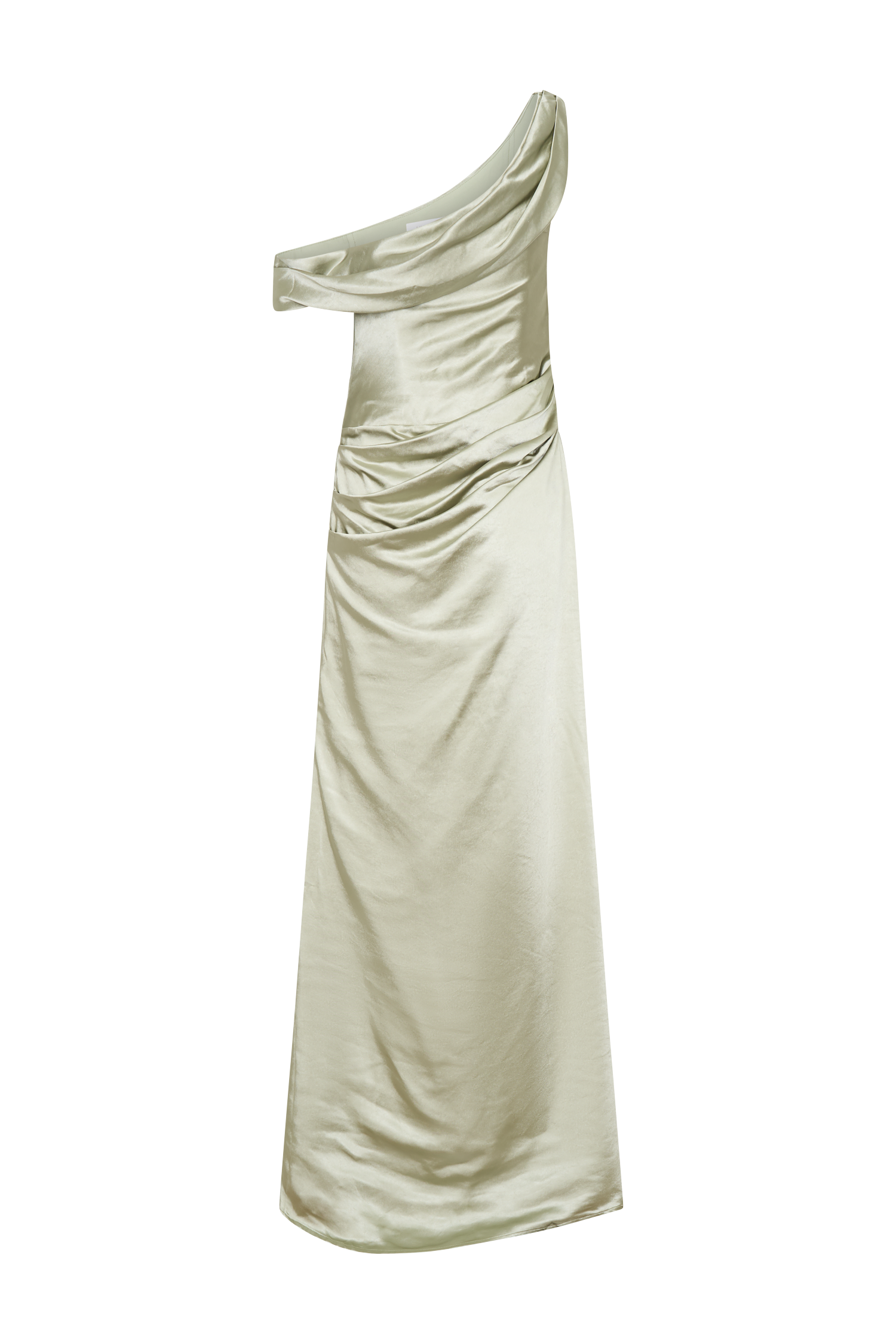 Sage Dalia Satin Off-Shoulder Maxi Dress
