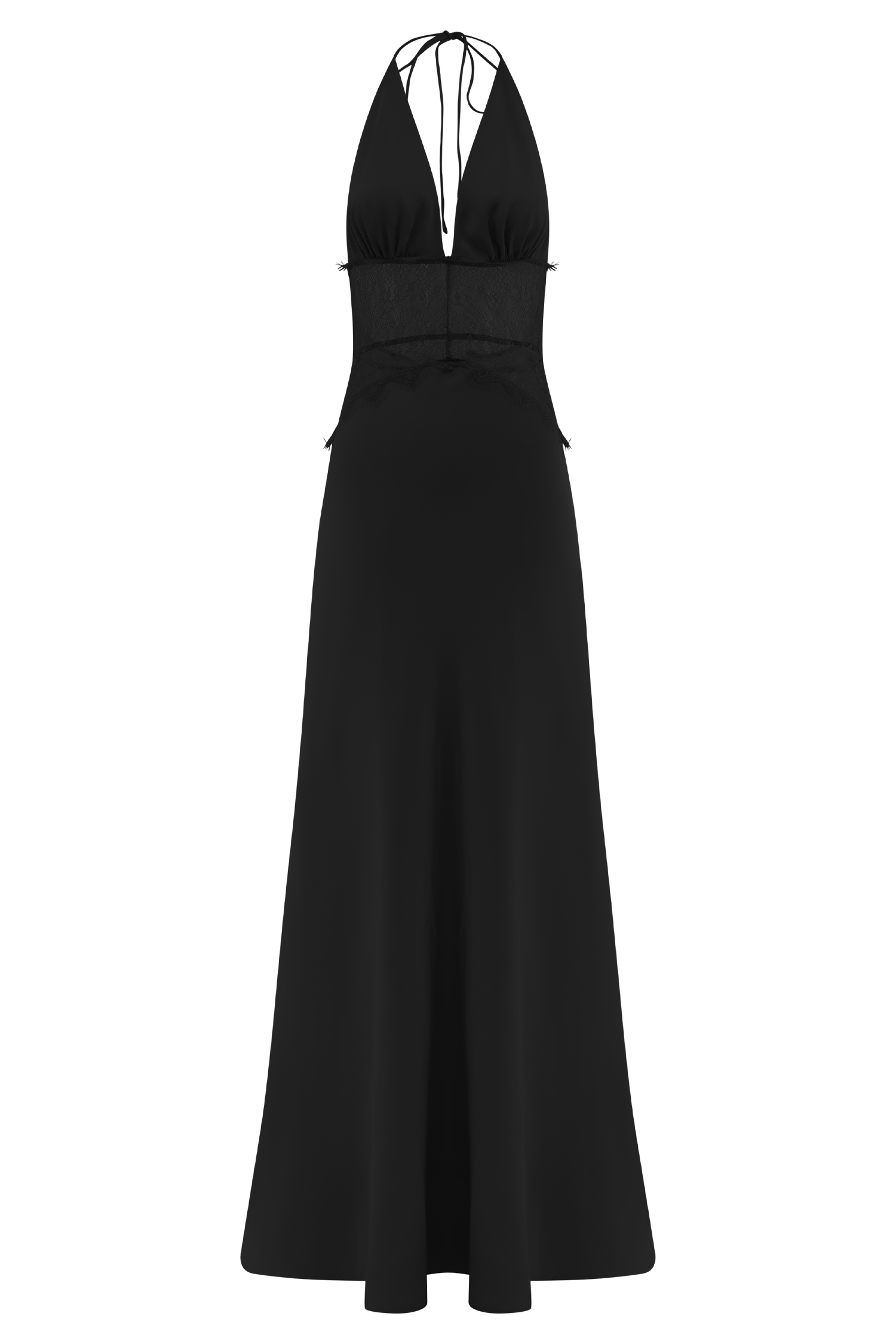 Dinah Black Lace Satin Maxi Dress