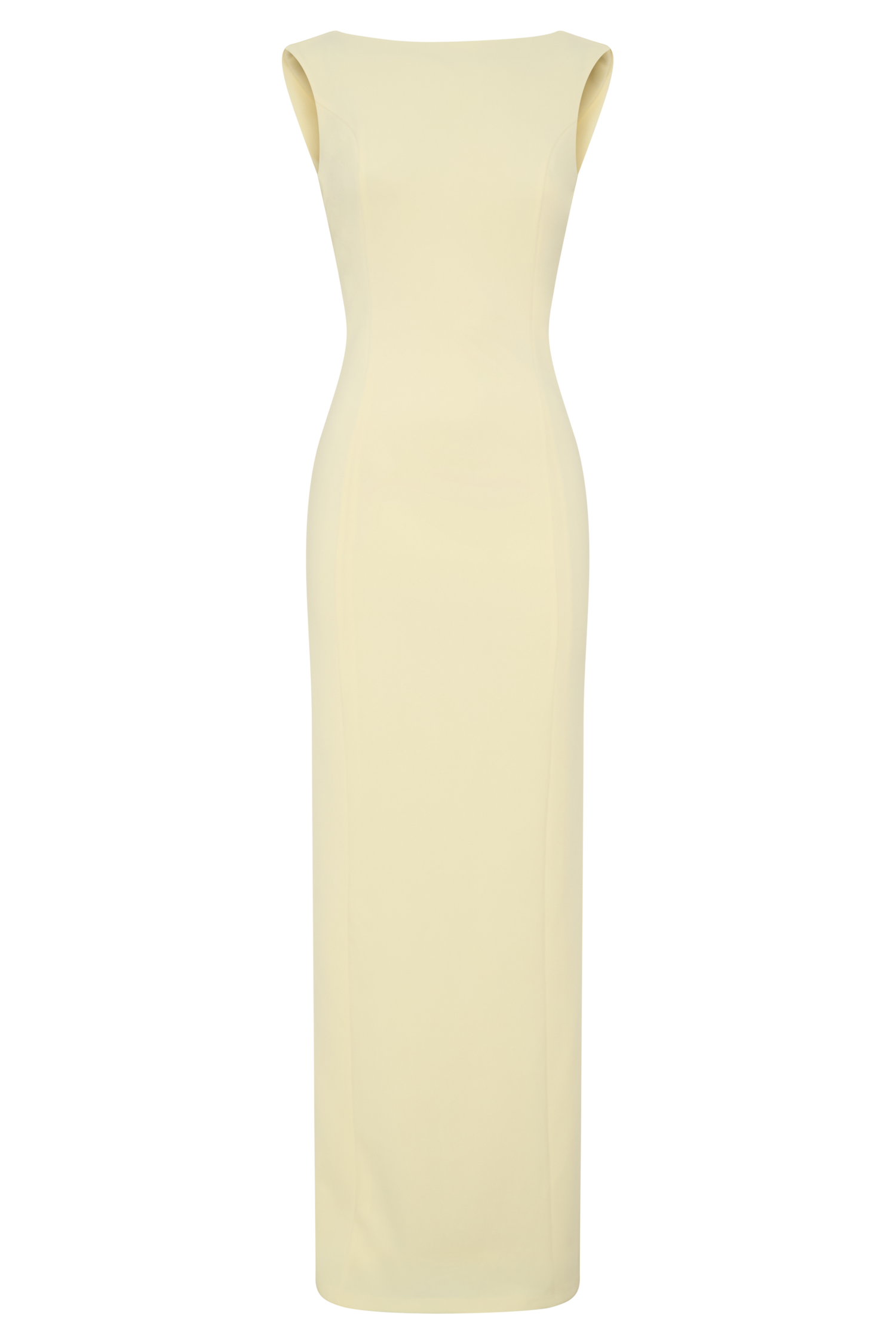Lemon Galilea Crepe Draped Maxi Dress