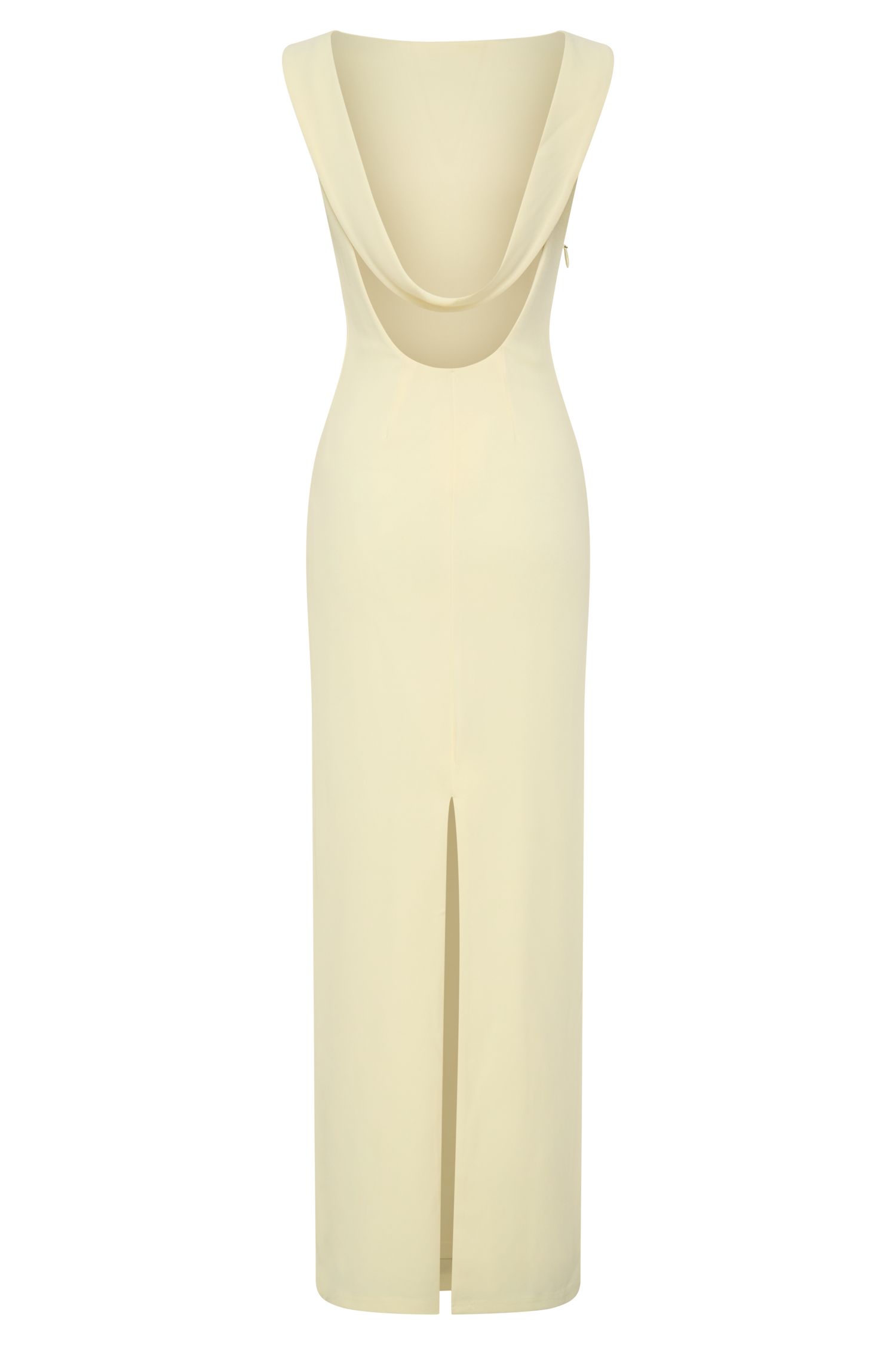 Lemon Galilea Crepe Draped Maxi Dress