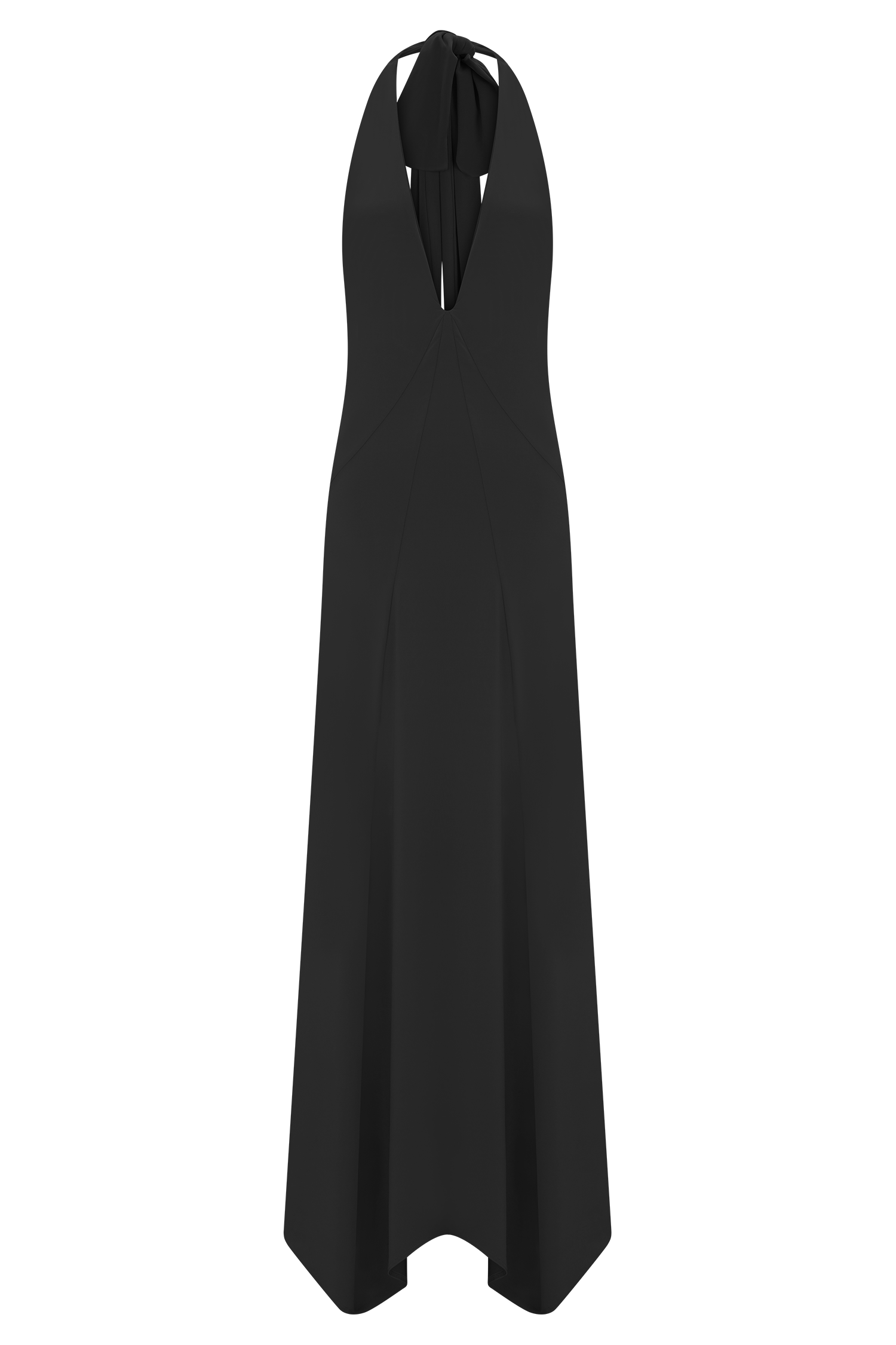 Juliet Black Slinky Maxi Dress with Scarf