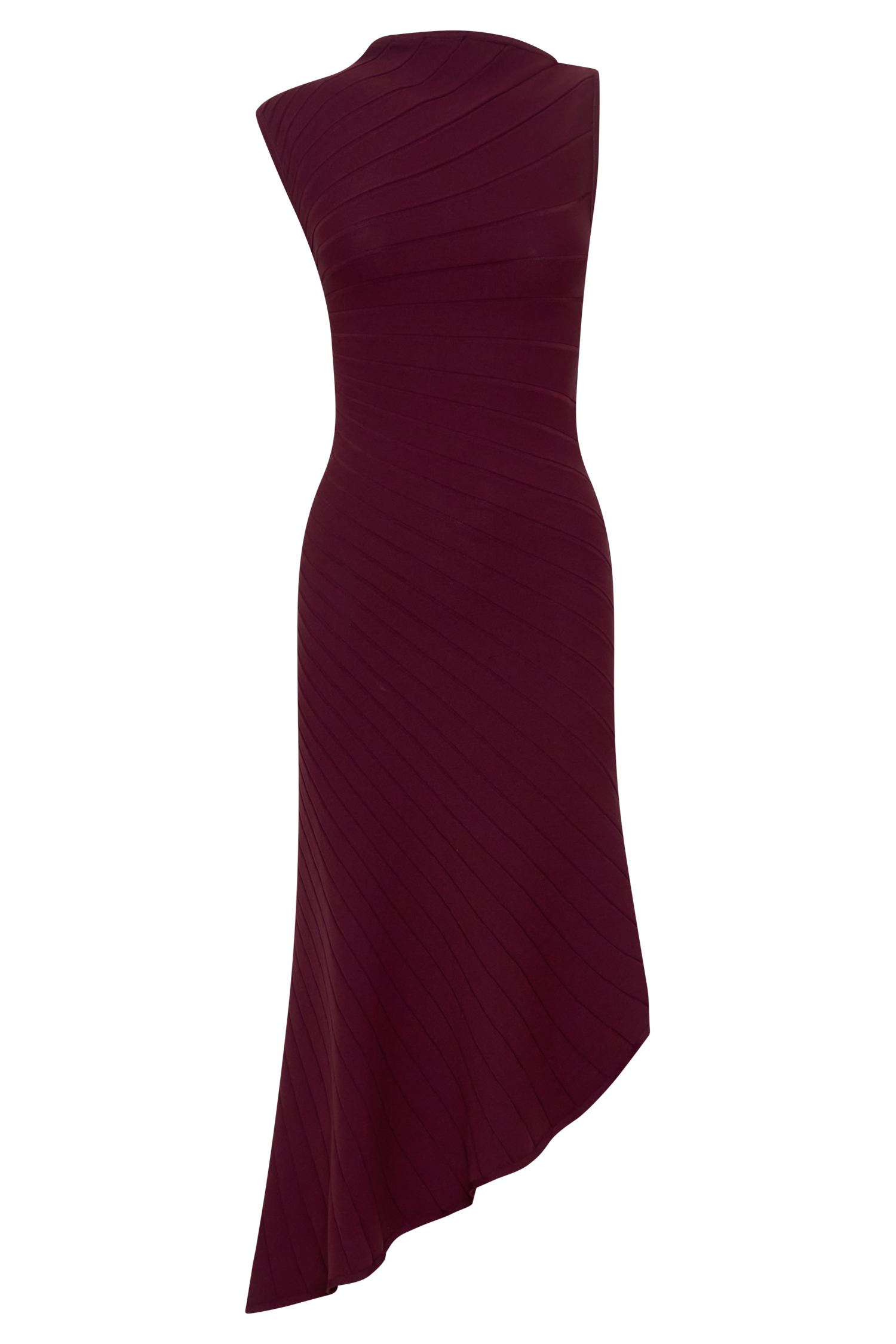 Milasandra Plum Pleated Midi Dress