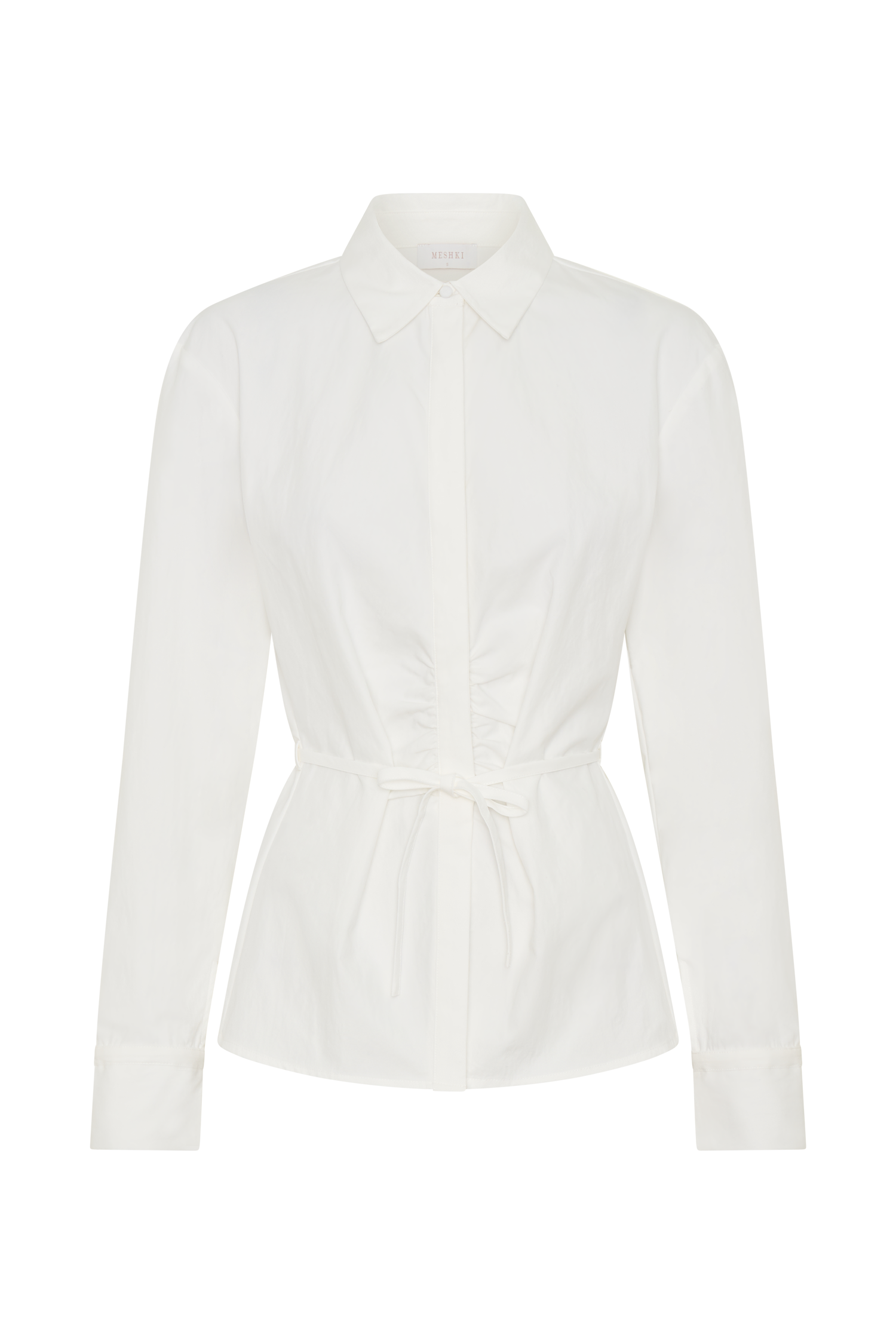 Millie White Tie Back Cotton Shirt