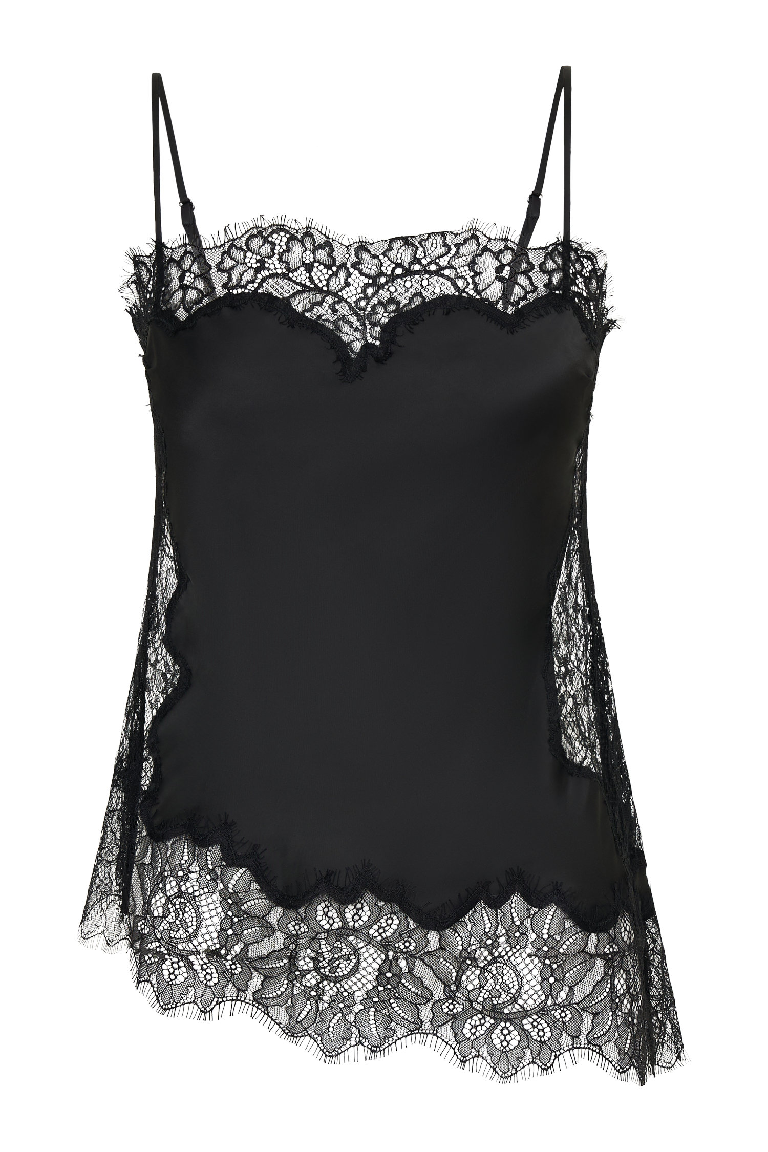 Miriam Black Satin Lace Camisole