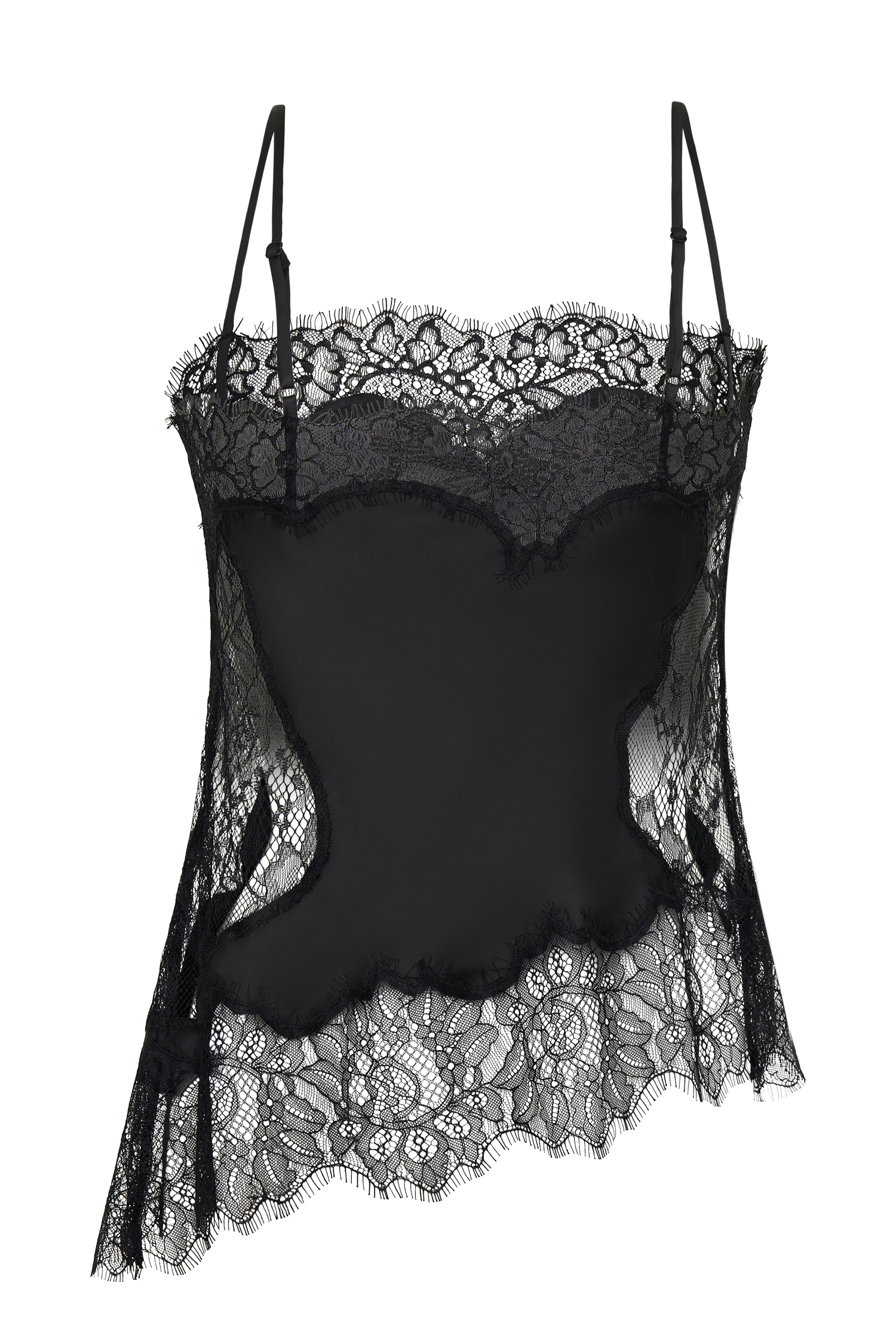 Miriam Black Satin Lace Camisole