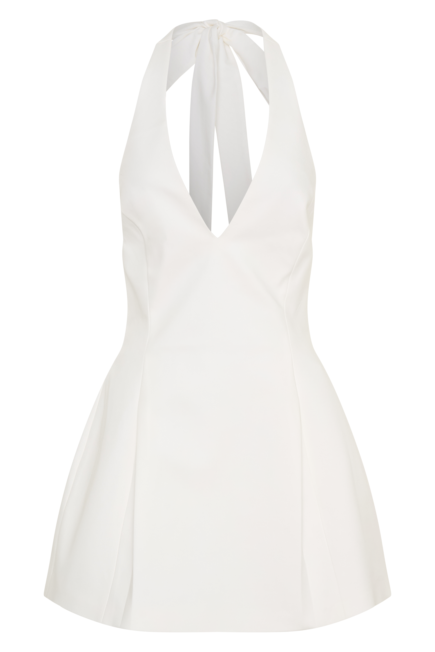 Cornelia White Halter Neck Mini Dress