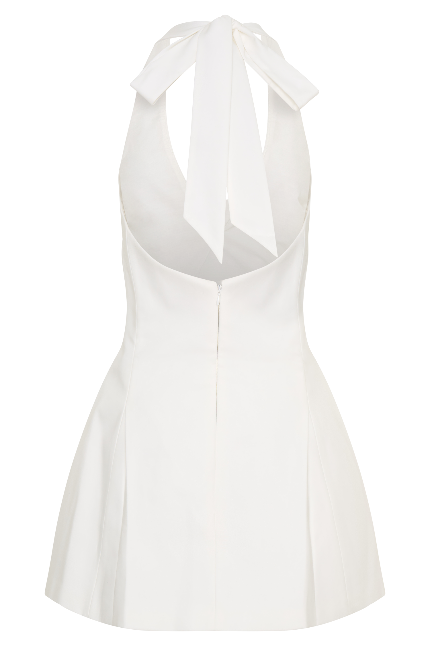 Cornelia White Halter Neck Mini Dress