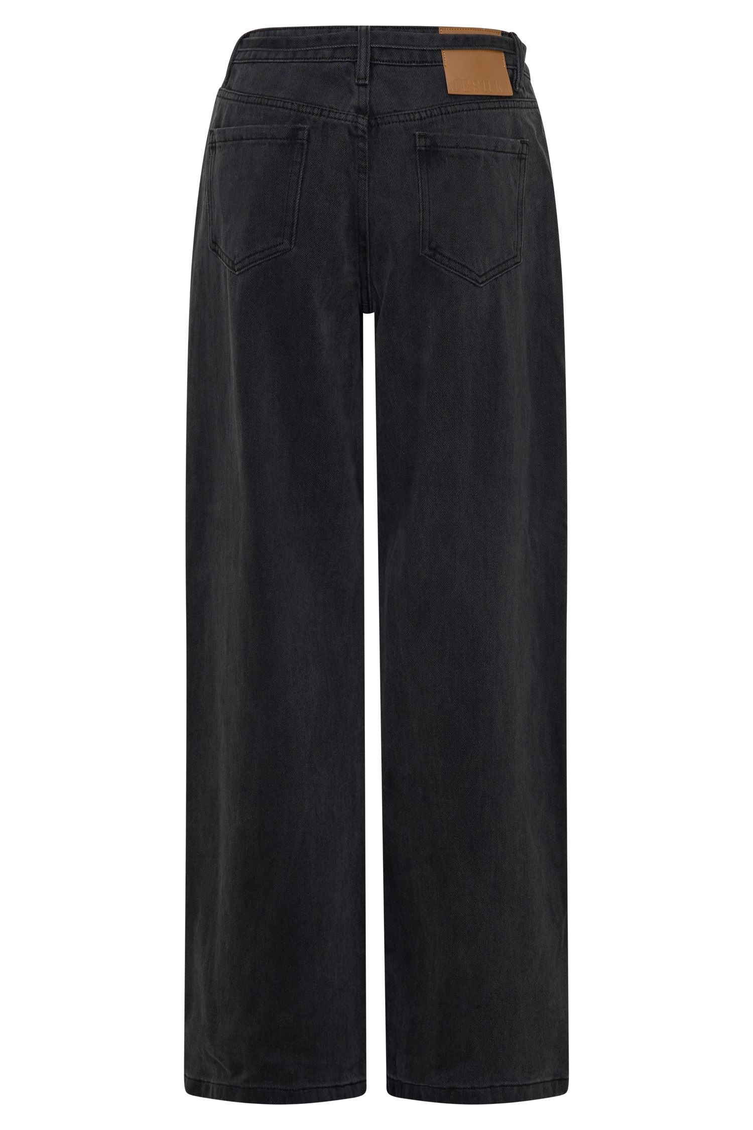 Perrie Washed Black Mid Rise Straight Leg Tie Jeans