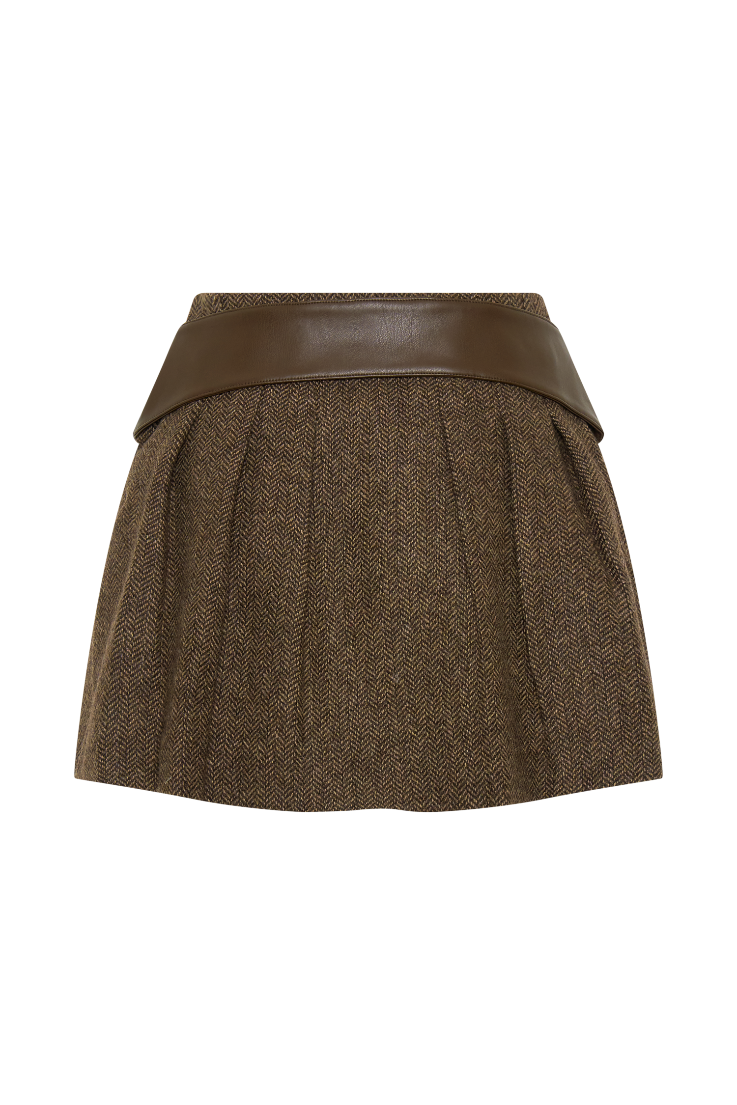 Romy Herringbone Mini Skirt with Statement Hardware