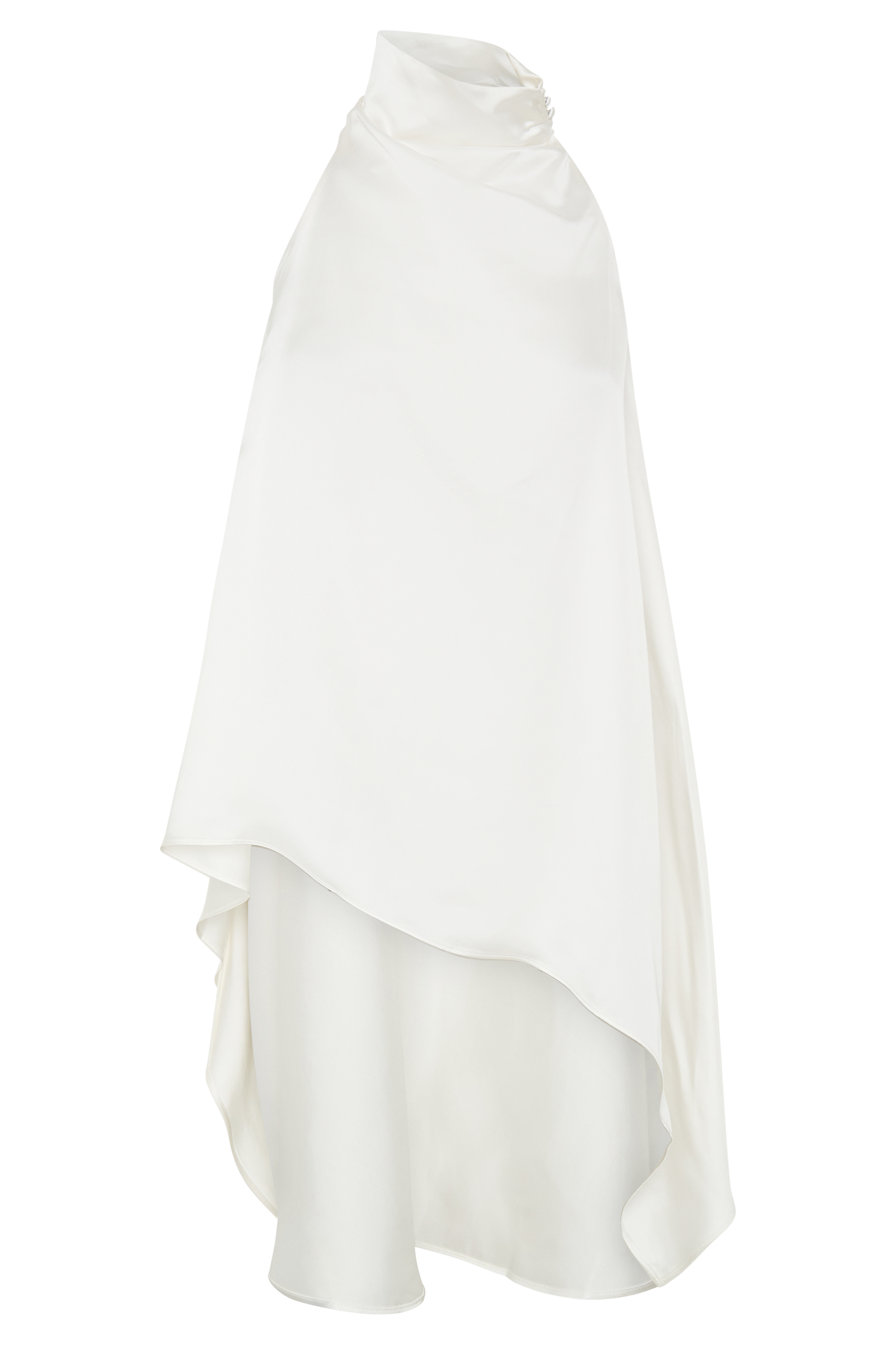 Sydney Ivory Asymmetrical Satin Halter Top