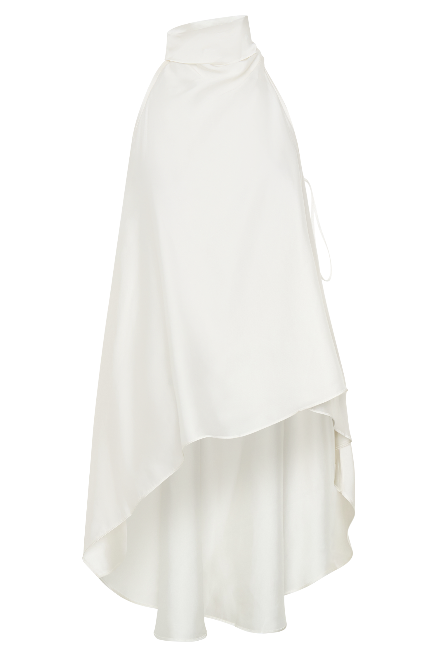 Sydney Ivory Asymmetrical Satin Halter Top