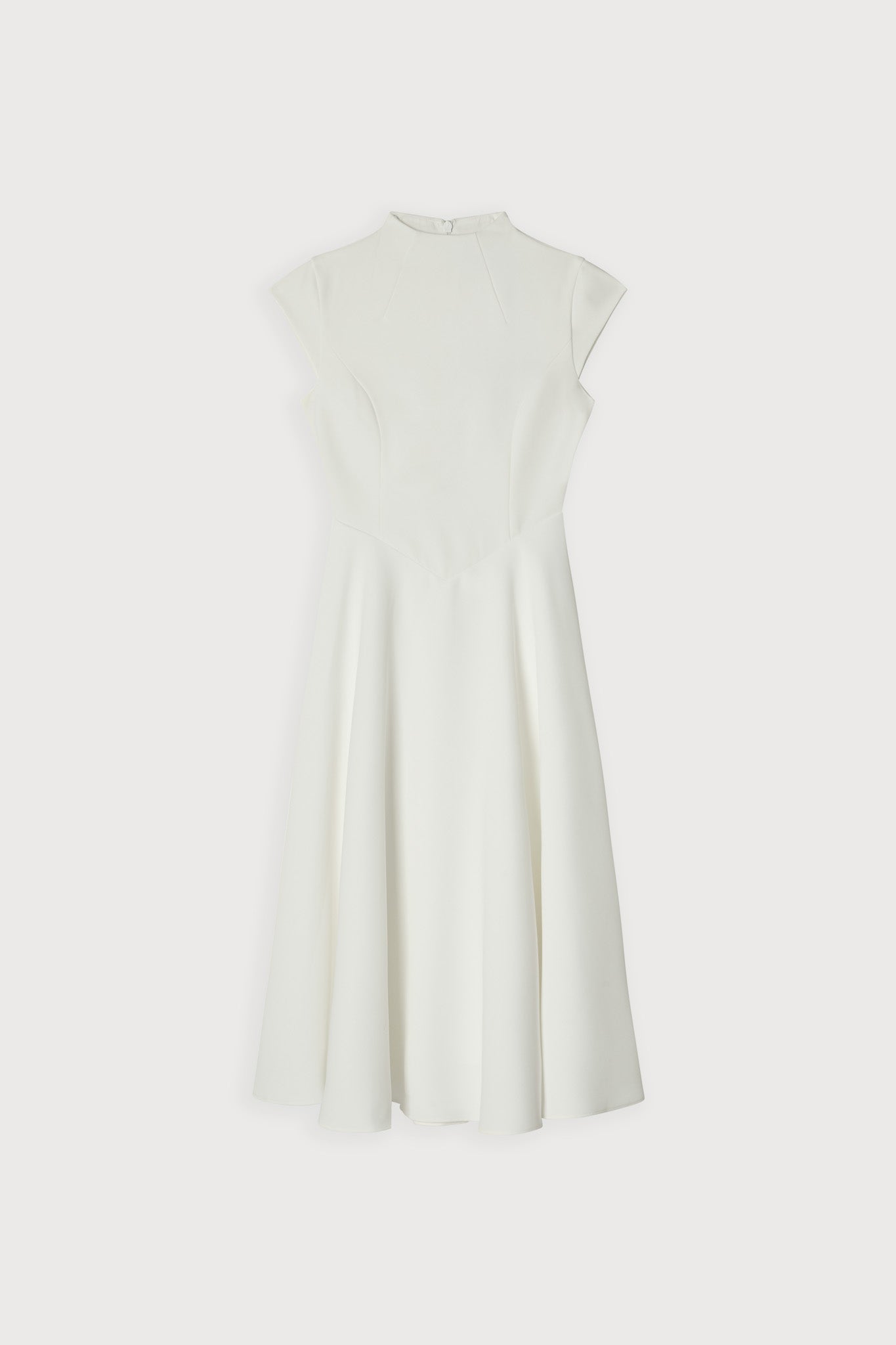 Cap Sleeve Fitted V-Waist Midi Casual Dress - Black