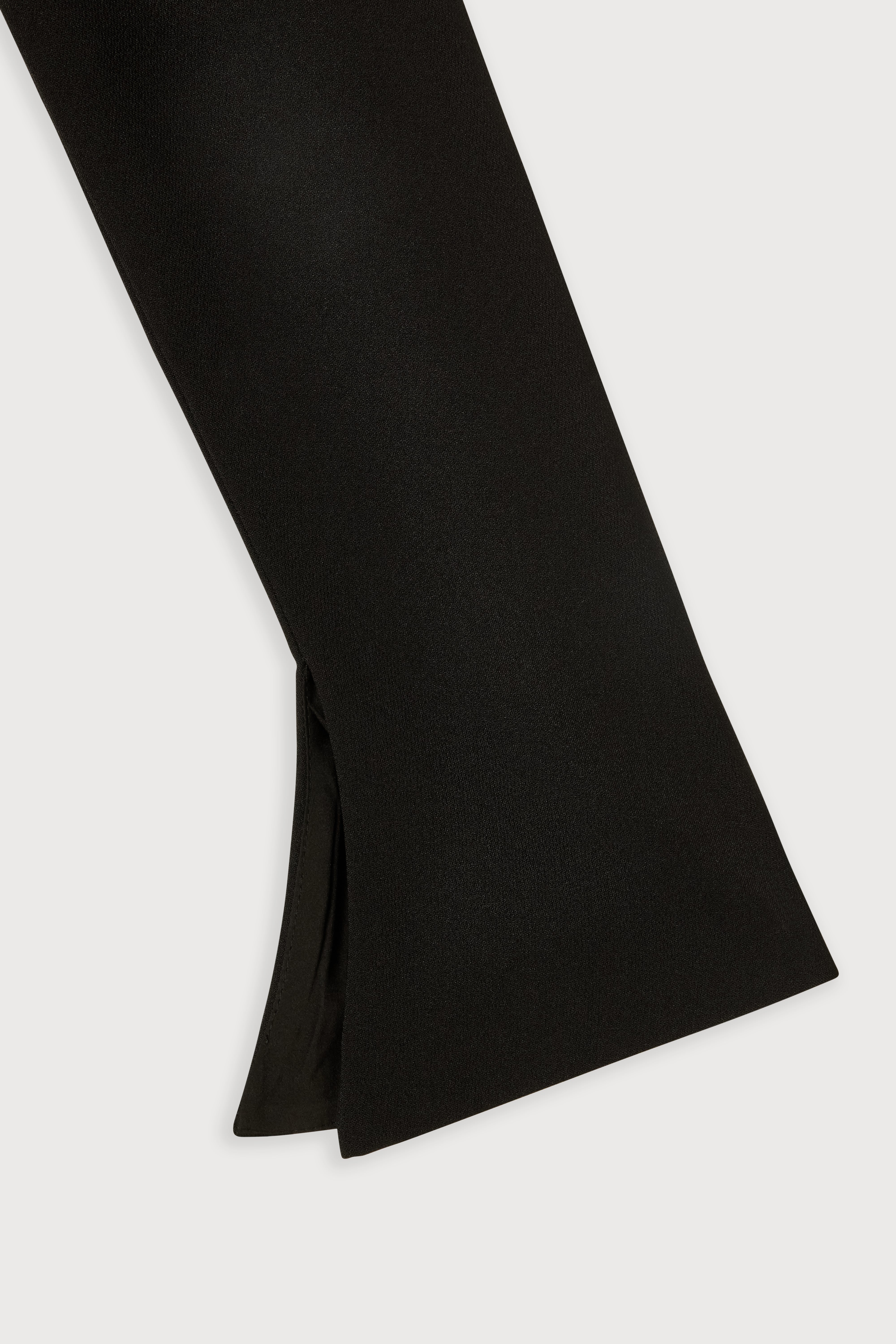 High Neck Fitted Split Sleeve Mini Cocktail Dress - Black