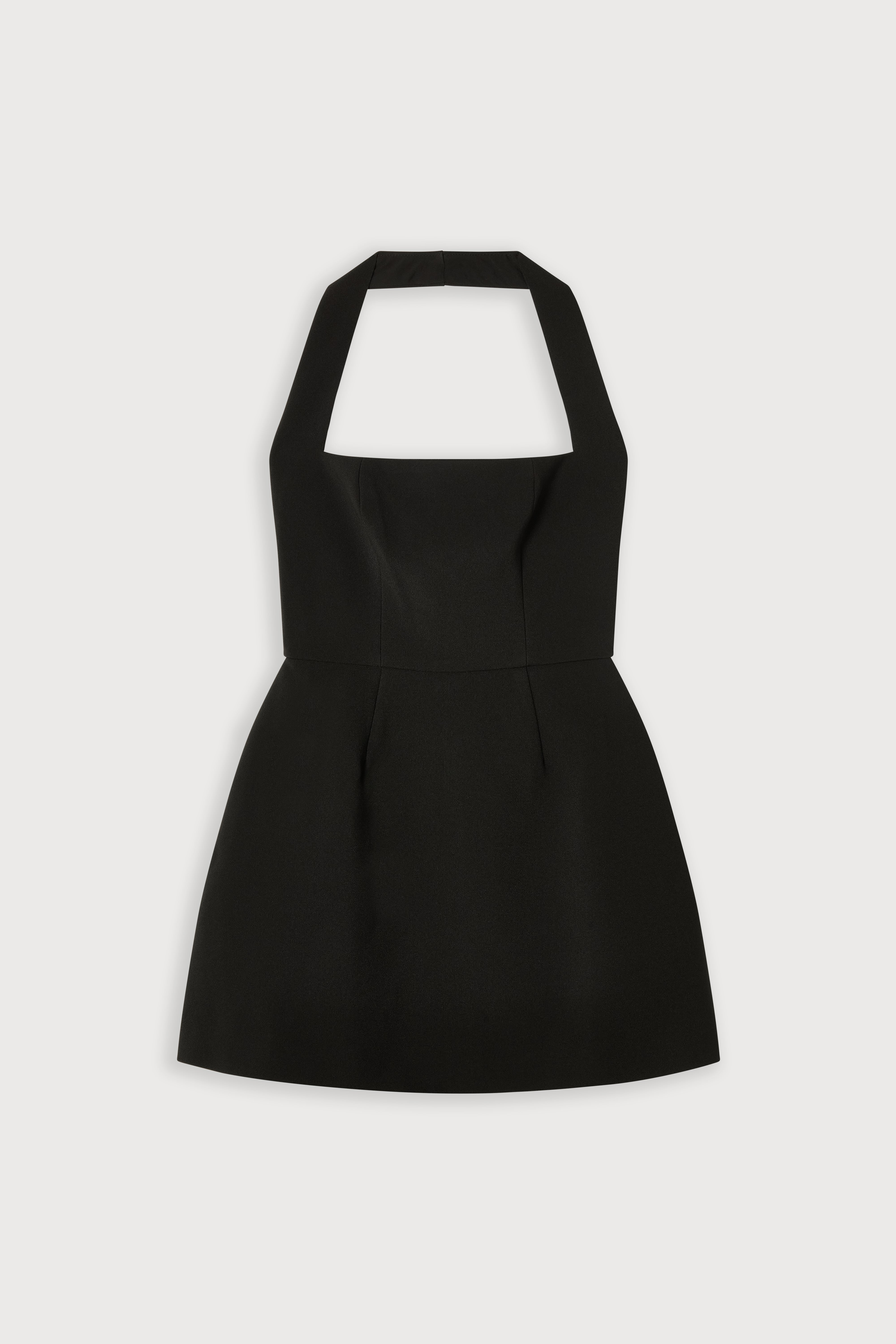 Odd Muse Halterneck Fitted Mini Summer Dress - Black