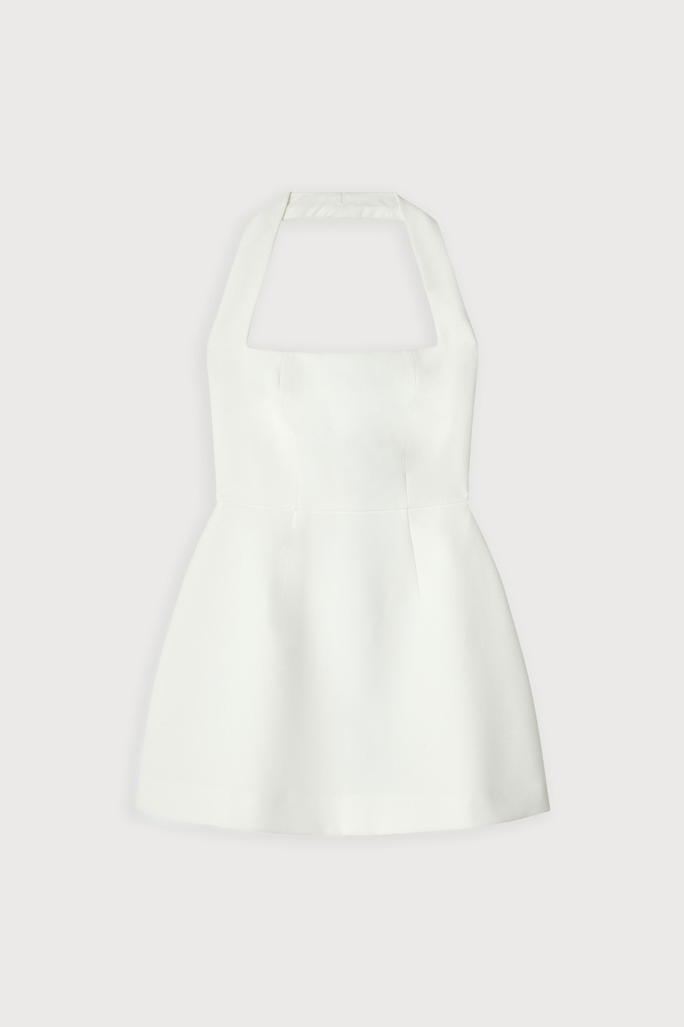 Halter Fitted Mini Summer Dress - White