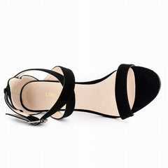 11CM Peep Toe Ankle Straps Velvet Thin High Heels