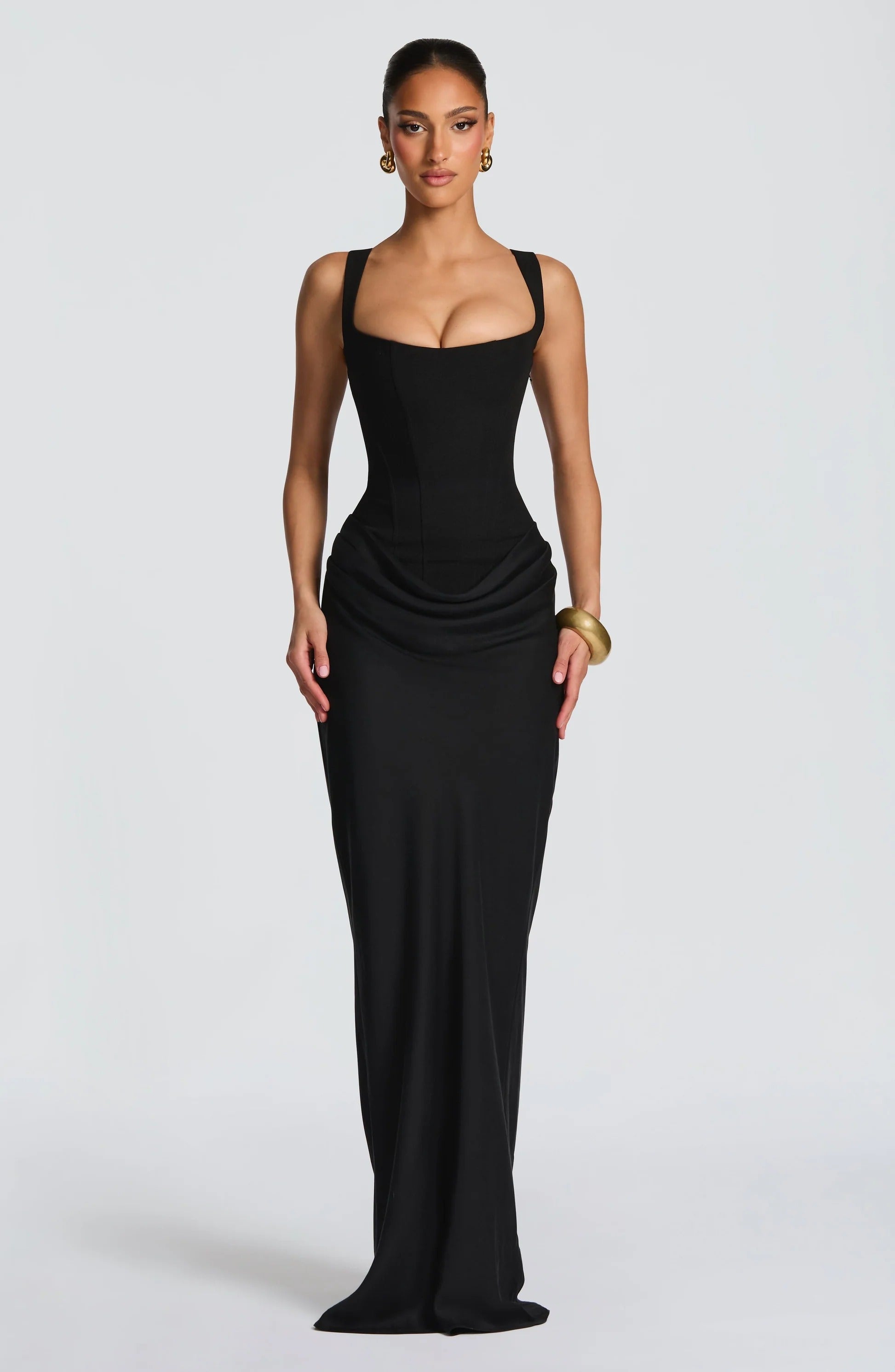 Women's Sleeveless Bodycon Corset Maxi Wedding Guest Dress