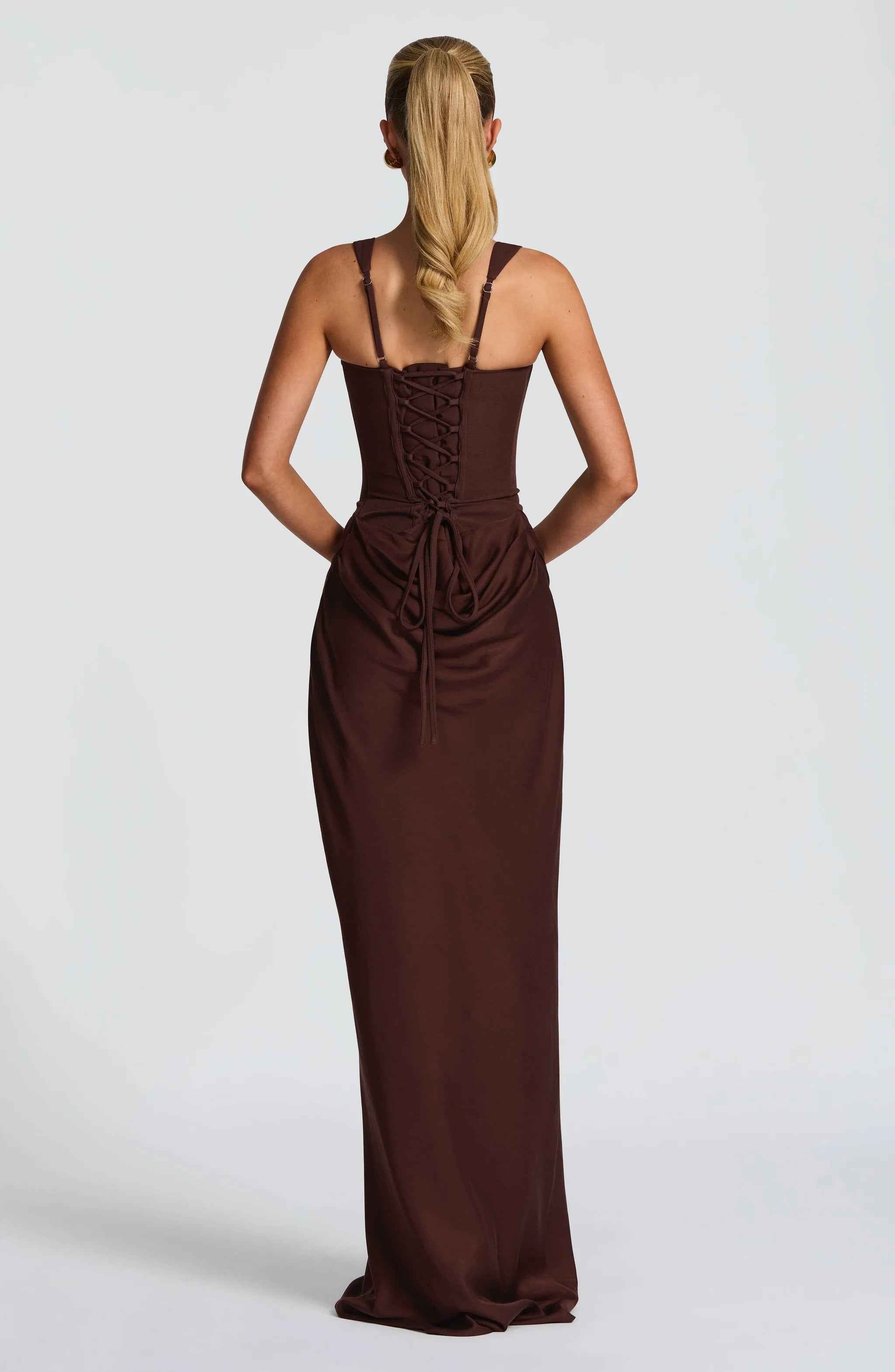 Women's Sleeveless Bodycon Corset Maxi Wedding Guest Dress