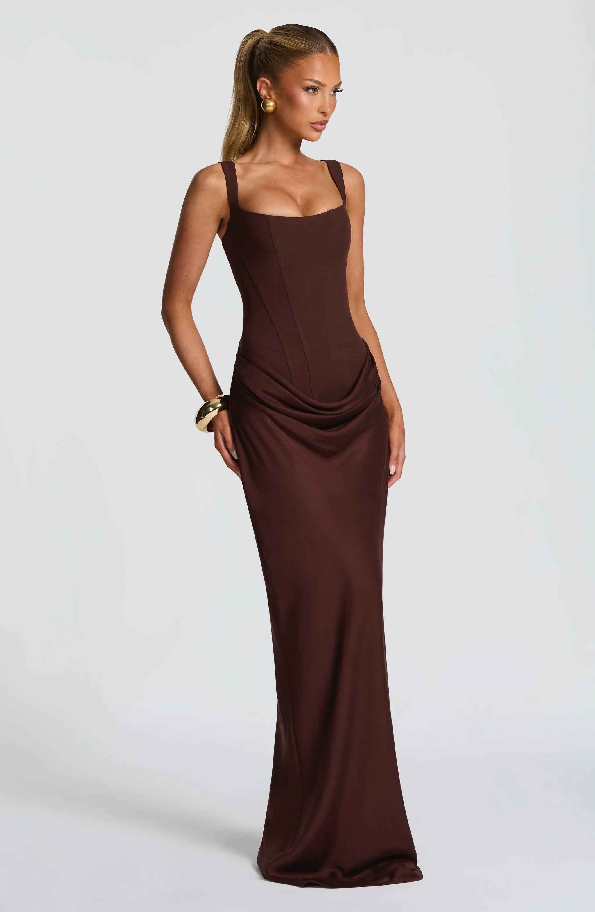Women's Sleeveless Bodycon Corset Maxi Wedding Guest Dress