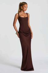 Women's Sleeveless Bodycon Corset Maxi Wedding Guest Dress