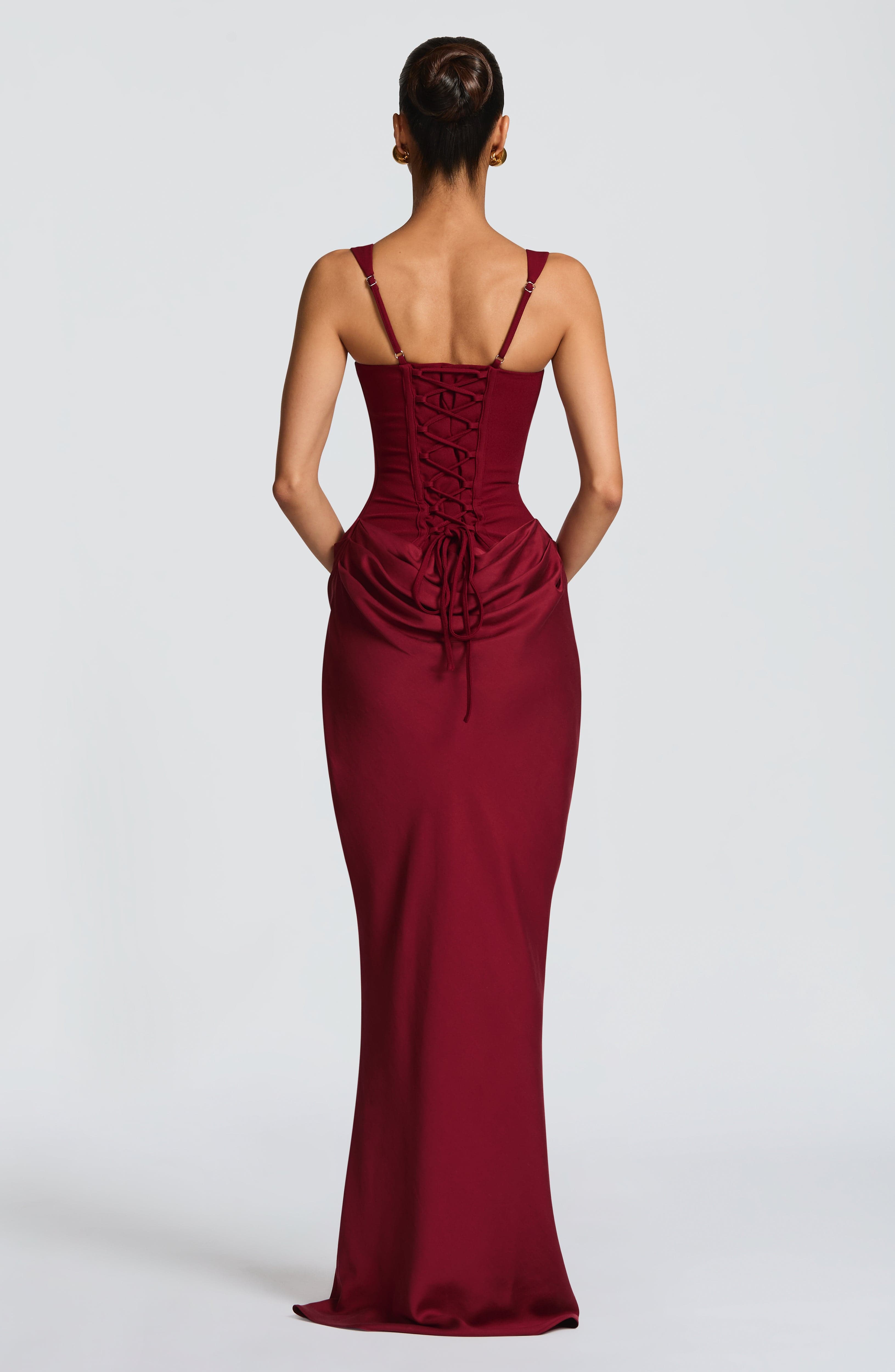 Women's Sleeveless Bodycon Corset Maxi Wedding Guest Dress