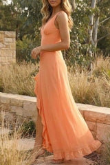 Women's Sleeveless V-Neck Maxi Summer Wedding Guest Dress