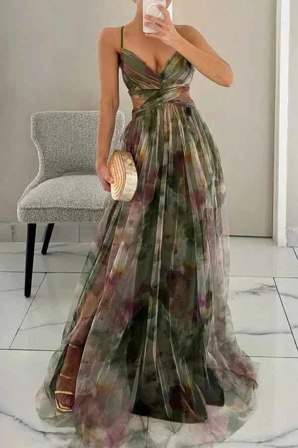 Women's Romantic Sleeveless Maxi Wedding Guest Dress