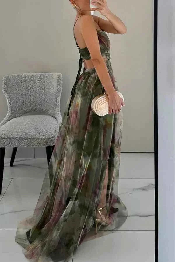 Women's Romantic Sleeveless Maxi Wedding Guest Dress