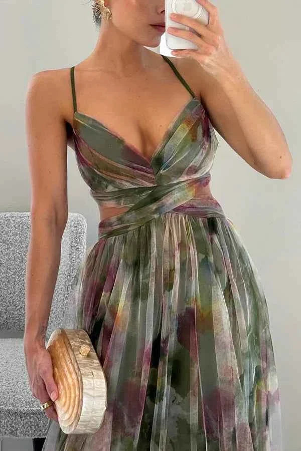 Women's Romantic Sleeveless Maxi Wedding Guest Dress