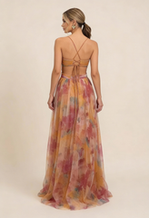 Women's Romantic Sleeveless Maxi Wedding Guest Dress