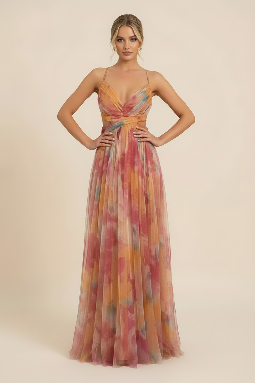 Women's Romantic Sleeveless Maxi Wedding Guest Dress