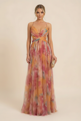 Women's Romantic Sleeveless Maxi Wedding Guest Dress