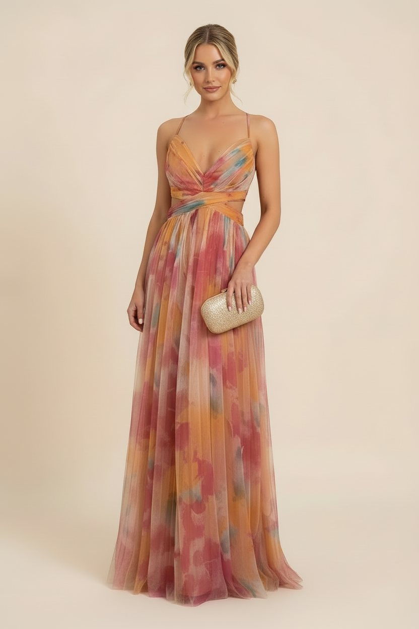Women's Romantic Sleeveless Maxi Wedding Guest Dress