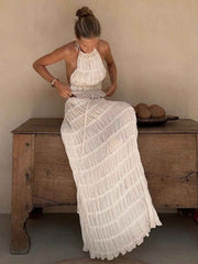 Women's Bohemian Ruffle Summer Vacation Two-Piece Set
