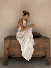 Women's Bohemian Ruffle Summer Vacation Two-Piece Set