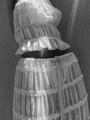 Women's Bohemian Ruffle Summer Vacation Two-Piece Set