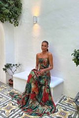 Women's Strapless Maxi Vacation Summer Dress