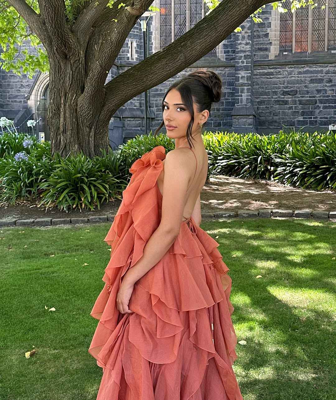 Women's Sleeveless Layers Ruffles Maxi Prom Dress
