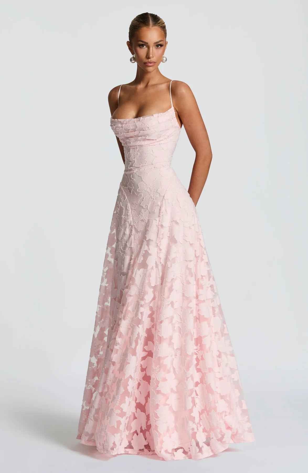 Women's Floral Sleeveless Maxi Wedding Guest Dress