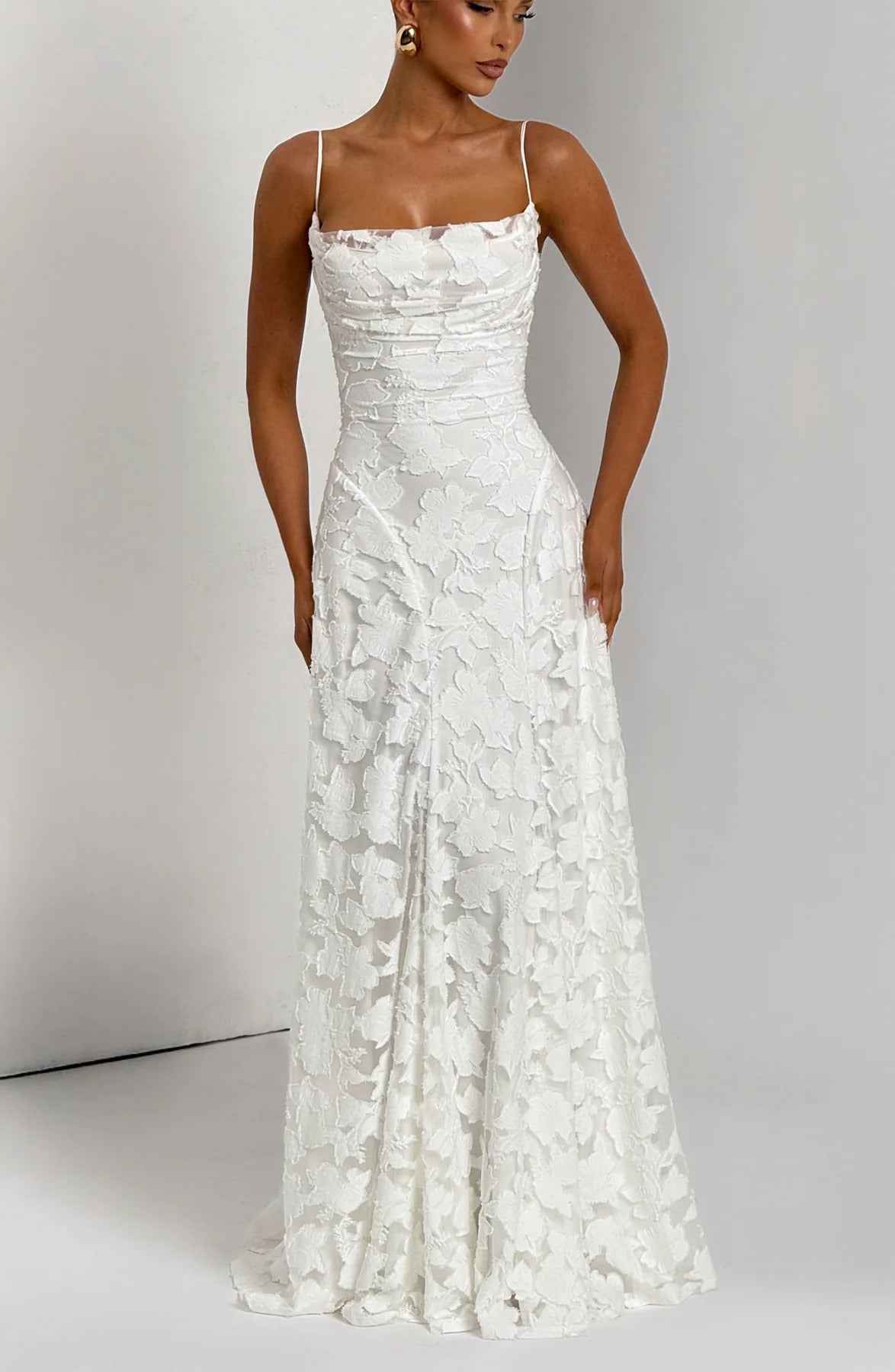 Women's Floral Sleeveless Maxi Wedding Guest Dress