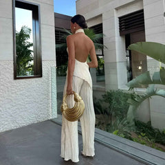 Women's Pleated Summer Vacation Two-Piece Set