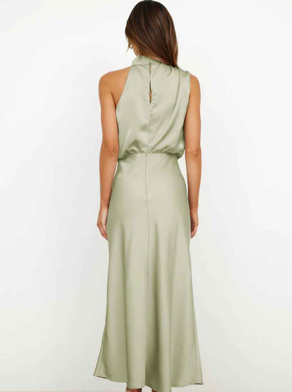 Women's Elegant Halter Neck Maxi Wedding Guest Dress