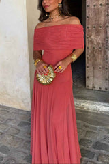 Women's One-Shoulder Mesh Maxi Summer Dress