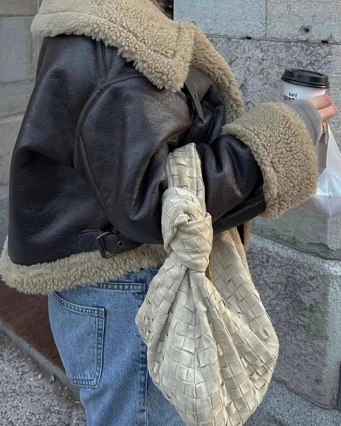 Women's Aviator Faux Leather Jacket