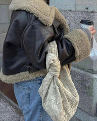 Women's Aviator Faux Leather Jacket