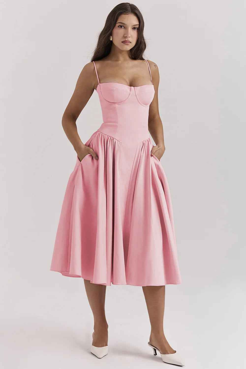 Women's Sleeveless Structured Midi Summer Dress