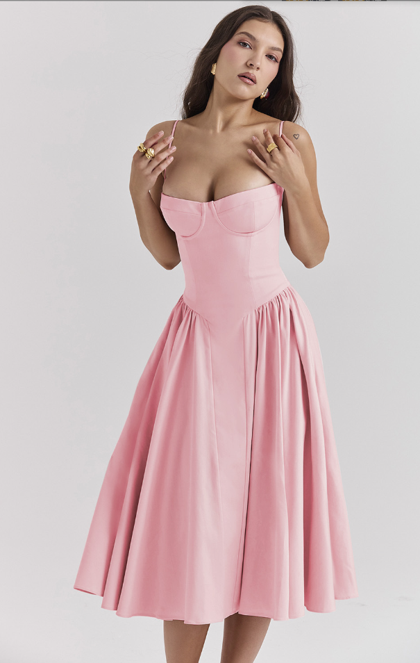 Women's Sleeveless Structured Midi Summer Dress