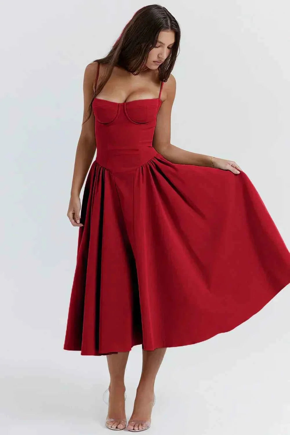 Women's Sleeveless Structured Midi Summer Dress