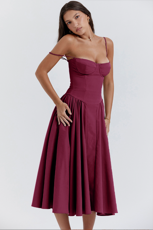 Women's Sleeveless Structured Midi Summer Dress